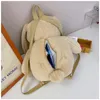 Orelha longa coelho animais de pelúcia brinquedo mochila para meninas crossbody jogando boneca saco aniversário presente natal 240314
