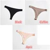 Gym Clothing Qiwn 3Pcs A Lot Y Women Sport Panties Set Underwear Seamless Silk Thongs G-String Female Yoga String Low Waist Lady Linge Dhuei