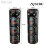 Portable Speakers ZQS8301/02 High Power Three 8 Inch 40W Wireless LED Light Party DJ Stage Speakers Multimedia Karaoke Woofer Sound Box Bluetooth24318