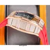 Relógio mecânico masculino de luxo richa milles rm030 movimento totalmente automático safira espelho pulseira de borracha relógios de pulso suíços
