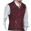 Vests Men's Woolen Suit Vest Retro Slim Fit Double Breasted Vests Victorian Style Best Man Wedding Clothing Chaleco Hombre