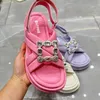 HBP Non-Brand Latest Design Summer Luxury Fashion Shining Sexy Youth Rhinestone Crystal Outdoor Beach Sandals Women Flat Sandals Ladies