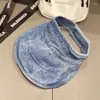 Basker tvättade denim Topless Hat Women's Ins Korean-stil sommar avslappnad mångsidig solskyddad toppmössa