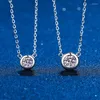 Pendants Moissanite Dimond 0.5ct 1.0ct D Color Round Necklace 925 Sterling Silver Exquisite Fine Jewelry For Women'S Gifts