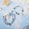 Strand – Bracelet de perles multicolores pour femmes, personnalité à la mode, pompon papillon, porcelaine Antique bleue et blanche