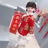 Piumino Neonate Cheongsam Parka Moda Qipao Capispalla Stile cinese Spessore Anno caldo Indossare abiti eleganti 2-8 anni