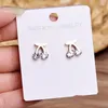 Stud Earrings Korean Style Trendy Little Cherry Zircon For Women Simple Stainless Steel Earring Jewelry Female Wholesale