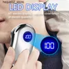 전기 면도기 미니 전기 면도기 앰비언트 라이트 LED 디스플레이 스크린 남성에게 적합한 휴대용 여행 브러시리스 및 무선 얼굴 Q240320