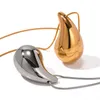 Ожерелья с подвесками, корейская мода, последний дизайн, золотое, серебряное ожерелье в форме капли для женщин, цепочка из нержавеющей стали, подарок на годовщину, ювелирные изделия