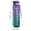 Botellas de agua Botella deportiva de 1000 ml con asa Taza con gradiente de gran capacidad para viajes al aire libre Gimnasio Fitness