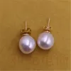 Boucles d'oreilles pendantes 10-12MM perle baroque blanche 18K clou d'oreille personnalisé formel hommes goutte perlée platine enfants minimaliste pierre précieuse faite à la main