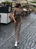 Partykleider Nibber Einfarbiges Maxikleid Sommerkleidung für Frauen Eleganter Mittelkragen Einreiher Streetwear Reisen