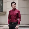 Camicie eleganti da uomo Abbigliamento Business Maschile Top Camicia e camicetta semplice Formale Rosso Stile coreano Pantaloni a vita bassa Slim Fit Bottone casual originale Xxl