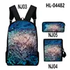 Mochila Harajuku Undersea Cenário Coral 3D Impressão 3 Pçs/set Aluno Sacos Escolares Laptop Daypack Inclinado Bolsa de Ombro Estojo