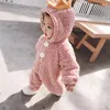 Down Coat Born Infant Bodysuits Unisex Baby Rompers Boys Girls Fleece Hooded Winter Jumpsuit Soft Cute Cartoon Coats