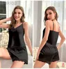 Sexy Pyjamas Sexy Lace Trim Strap Shorts Pajamas Set Summer Sleepwear Suspender Lingerie Lounge Wear Loose Thin Satin Homewear 24318