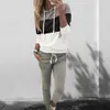 Kvinnors träningsdräkter Tracksuit Kvinnor Huven Set Spring Clothes Cutting Tshirt Top Long Pants Suit Set Outfits 24318