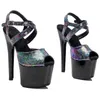 Dance Shoes Peep Toe 17CM/7inches PU Upper Plating Platform Sexy High Heels Sandals Pole 056