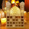 زخرفة الحفلات 2024 DIY Crafts Ramadan Countdown Calendar LED LED EID MUMPARAK WOODEN DRIVER HOME