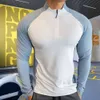 Lu Align Align Lu Lemon Sleeve Bodybuilding Camisetas largas Hombres Patchwork 2023 Entrenamiento de secado rápido Deportes Gimnasio Tops Entrenamiento Camiseta Baloncesto Correr