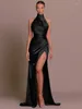 Casual Dresses Backless BodyCon Sexy Club Party Evening Long Dress Halter SleewelessThigh High Split Maxi For Women Fashion