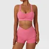 Mulheres Tracksuits Mulheres Sexy Sportwear Set Workout Sports Beauty Back Bra Cintura Alta Ginásio Shorts Quick Secagem Tanque Top Activewear Terno 24318