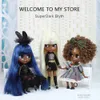 Icy DBS Blyth Doll Super Dark Hud Black Straight Hairafro Hair Nude and Set Joint Body Gift for Boy Girl 240307