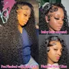 Синтетические парики Kinky Curly 13x4 Парики из натуральных волос на кружеве для женщин Индийский глубокий вьющийся парик с фронтальной частью шнурка HD Влажные и волнистые парики на кружеве 240328 240327