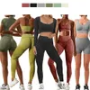 Lavaggio Set da yoga senza cuciture Pantaloni da allenamento per donna Crop Top Camicia Pantaloncini Abiti da palestra Fitness Scrunch Leggings Tute attive 240307