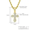 Pendant Necklaces Fashion Hip Hop Rappers Iced Out Zirconia Cross Stainless Steel Rope Chain On Neck Homme Trend Jewelry OHP141