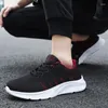 Freizeitschuhe, atmungsaktiv, gestrickt, Mesh, bequem, leicht, rutschfest, für Herren, Übergröße, Lauf-Sneaker, Jogging-Schuhe