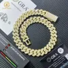 High Quality Hip Hop Cuban Link Necklace Women Baguette Moissanite 925 Silver Cuban Link Chain Necklace Bracelet