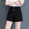 Women's Shorts Korean Fashion Women Suits Shorts Summer Irregular Slim High Waist Office Lady All-match Solid Casual Streetwear A-line PantsC243128