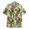 Men's Casual Shirts Cool 3d Print Monkey Orangutan Hawaiian Shirt For Men Summer Holiday Button Short Sleeve Street Beach Surf Aloha