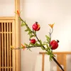 Flores decorativas simuladas salas de estar escritórios festa 1pc plantas artificiais romã quartos ramo pano de seda durável