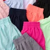 Lu Lu Lemons midjade High Yoga Women Summer Quick Dry Sports Pants Outdoor Cycling Running kjolar med Pocket Gym Athletic Drawstring Workout Shorts
