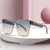 Sunglasses 2024 Square Women Brand Simple Letter Cool Sun Glasses Vintage Eyewear Men UV400 Girls