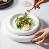 Plates Ceramic Dinner Plate Round Pasta Steak Salad Dish Dessert Dim Sum Dishes Snack Tray Household Kitchenware