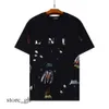 GAL LAVIN MEN MENS DESIGNER LANVINE SHIRT T SHIRT CASUAL MAN WOMENS TEES handmålad bläckstänk graffiti LOOSE LOOP CORTSELEVED RUND NECK KLÄNNER 61