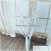 Flores decorativas Grinaldas Plantas Artificiais Grandes Ramos Verdes Brancos Coral Home Jardim Decore Drop Delivery Festivo Party Supplies Dhfuk