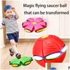 Jouets pour chiens à mâcher jouet pour animaux de compagnie soucoupe volante balle magique UFO sphère étape sur la décompression transformation brillante interaction parent-enfant pour DHBCC