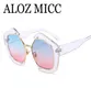 Aloz MICC 2018 Trendy Half Rame Square Okulary przeciwsłoneczne Kobiety Fashion Clear Brand Designer okulary przeciwsłoneczne dla kobiet Oculos de Sol A4424573697
