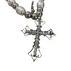 Ins Wind Hip Hop Pearl Necklace Punk Simple Sweet Cool Dark Cross Pendant CLAVICLE CHAIN ​​BDT1