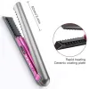 Ferros Flat Iron Mini 2 em 1 Roller USB 4800mAh Alisador de cabelo sem fio com base de carregamento Modelador sem fio portátil para uso seco e molhado