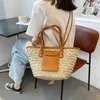 Top Shoulder Bags Fashion Designer Handbags Woven Tote Bag Beach Travel Vegetable Basket Portable Straw Single Messenger Bag 240311