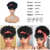 Perücken Kurze verworrene lockige Stirnband-Perücke, Ombre-Afro-Locken-Perücke mit Kopfband, synthetische Schal-Perücken für Frauen, Cosplay-Haar, hohe Temperatur