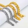Collana a catena a maglie placcata in oro Miami cubano in acciaio inossidabile per uomo regalo Collana girocollo ecologica Collane con ciondoli