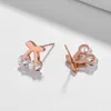 Boucles d'oreilles Style coréen pour femmes, petites cerises en Zircon, simples, en acier inoxydable, bijoux tendance, vente en gros