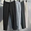 Costumes pour hommes Pantalon de costume formel Robe à jambe droite Élégante Coupe ajustée avec poches souples Taille moyenne Fermeture à glissière pour un