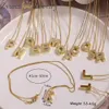 10st Crystal Zircon Initials Pendant Letter Name Necklace For Women Gold Color Chain Alfabet Charm Fashion Jewelry 240311